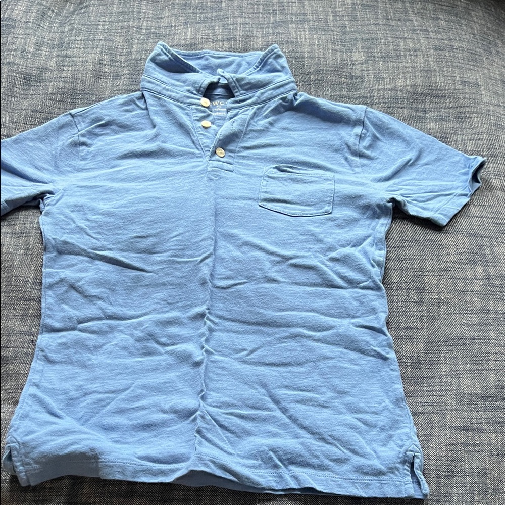 Blue J. Crew Polo Shirt with Button Collar